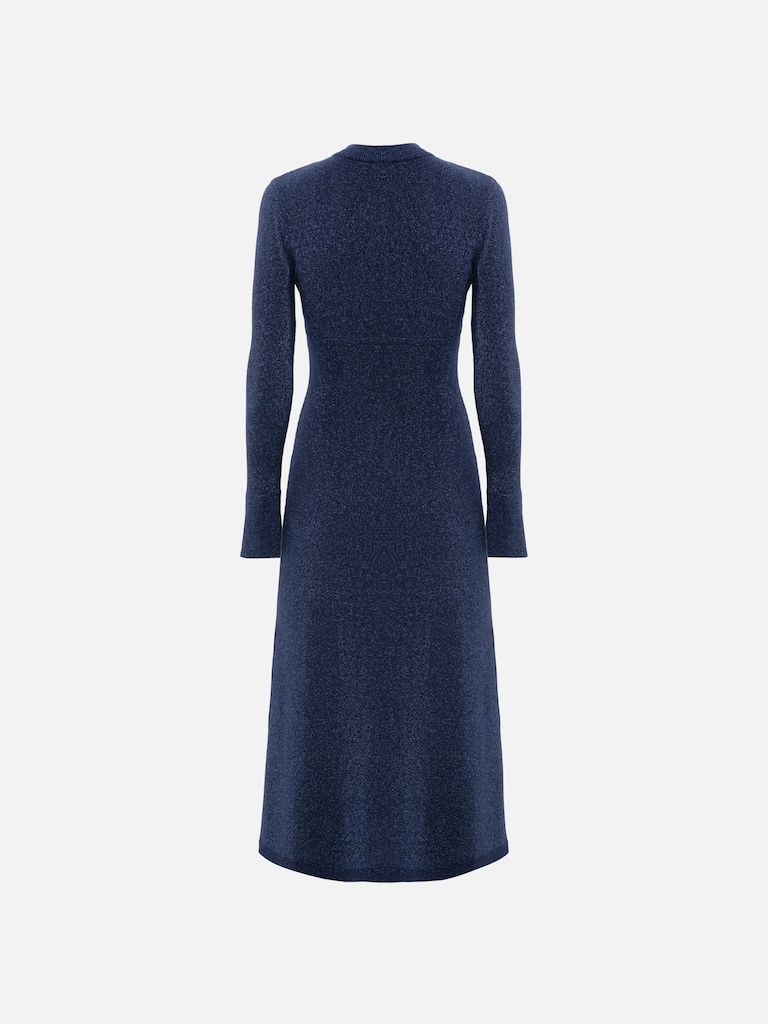 Viscose midi dress with small matching buttons