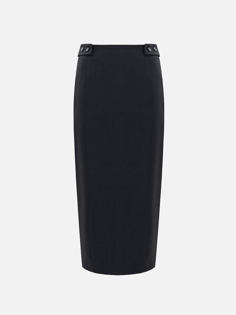 Юбка миди с пуговицами на поясе