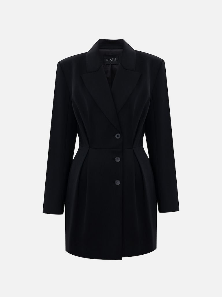 Платье-жакет мини с пуговицами в тон