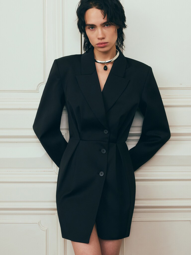 Mini jacket dress with matching buttons