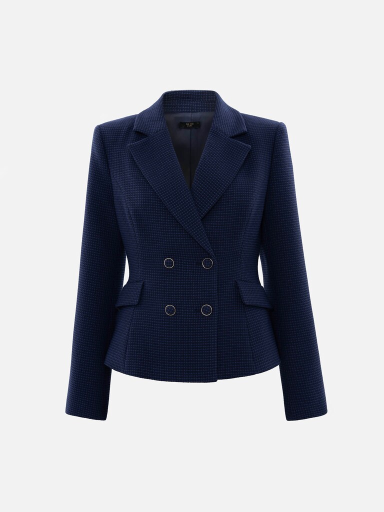 Двубортный жакет из ткани в клетку