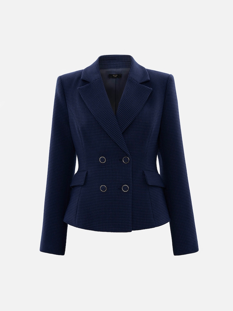 Двубортный жакет из ткани в клетку