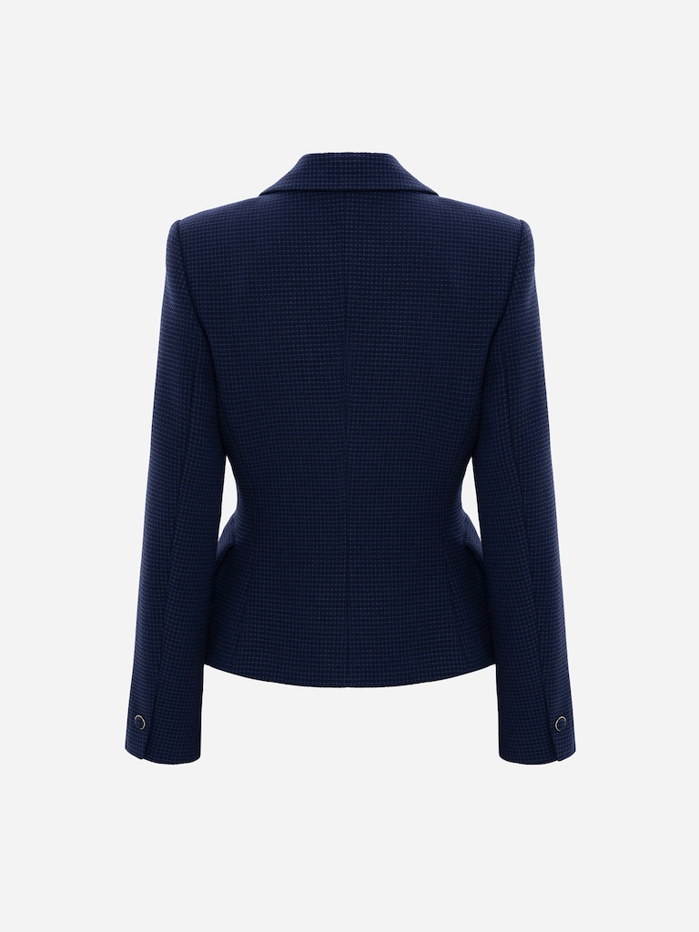 Двубортный жакет из ткани в клетку