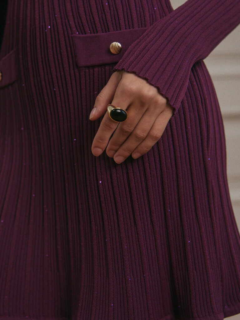 Ring with a large oval stone