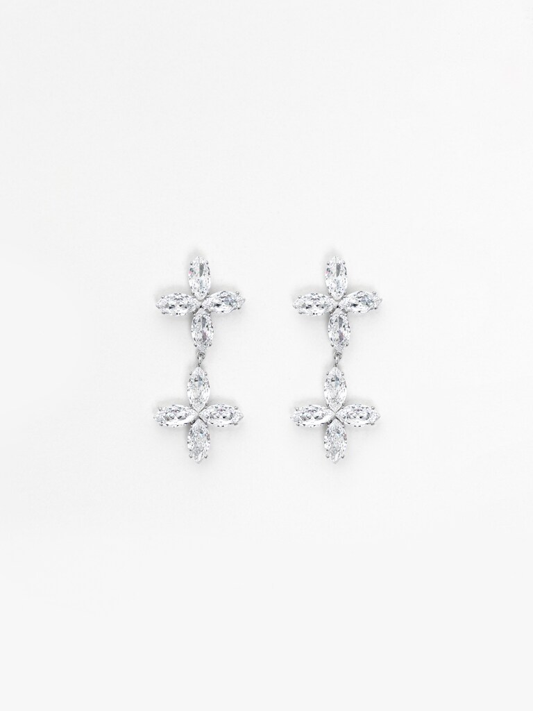 Серьги-пусеты с крупными кристаллами