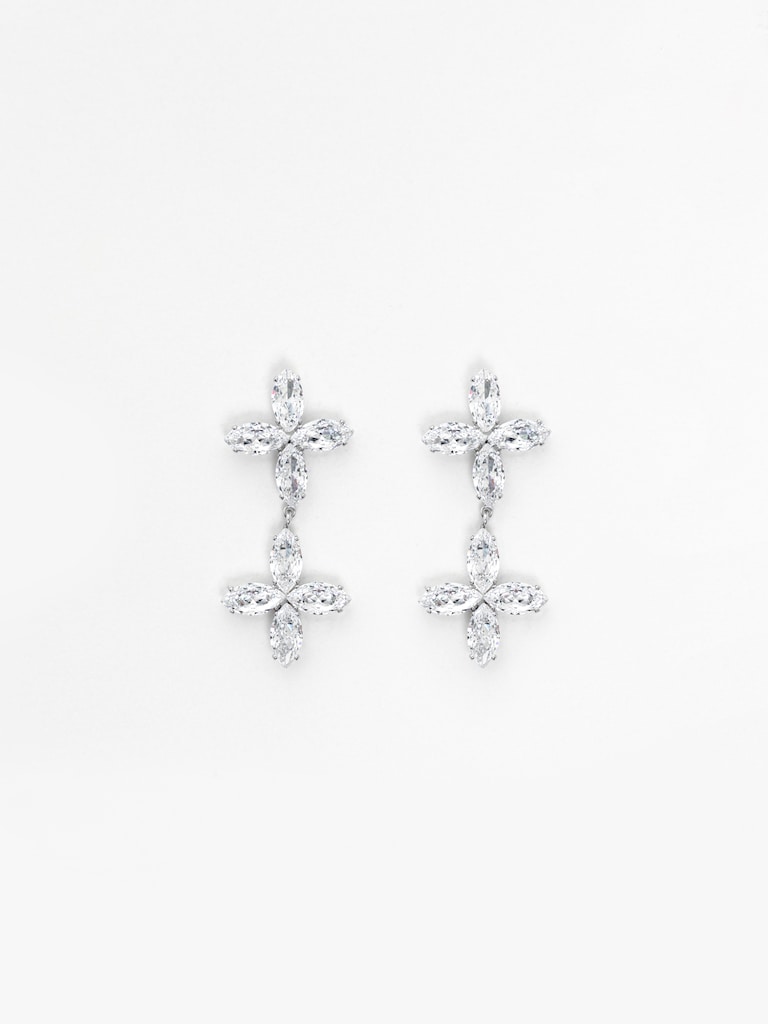 Серьги-пусеты с крупными кристаллами