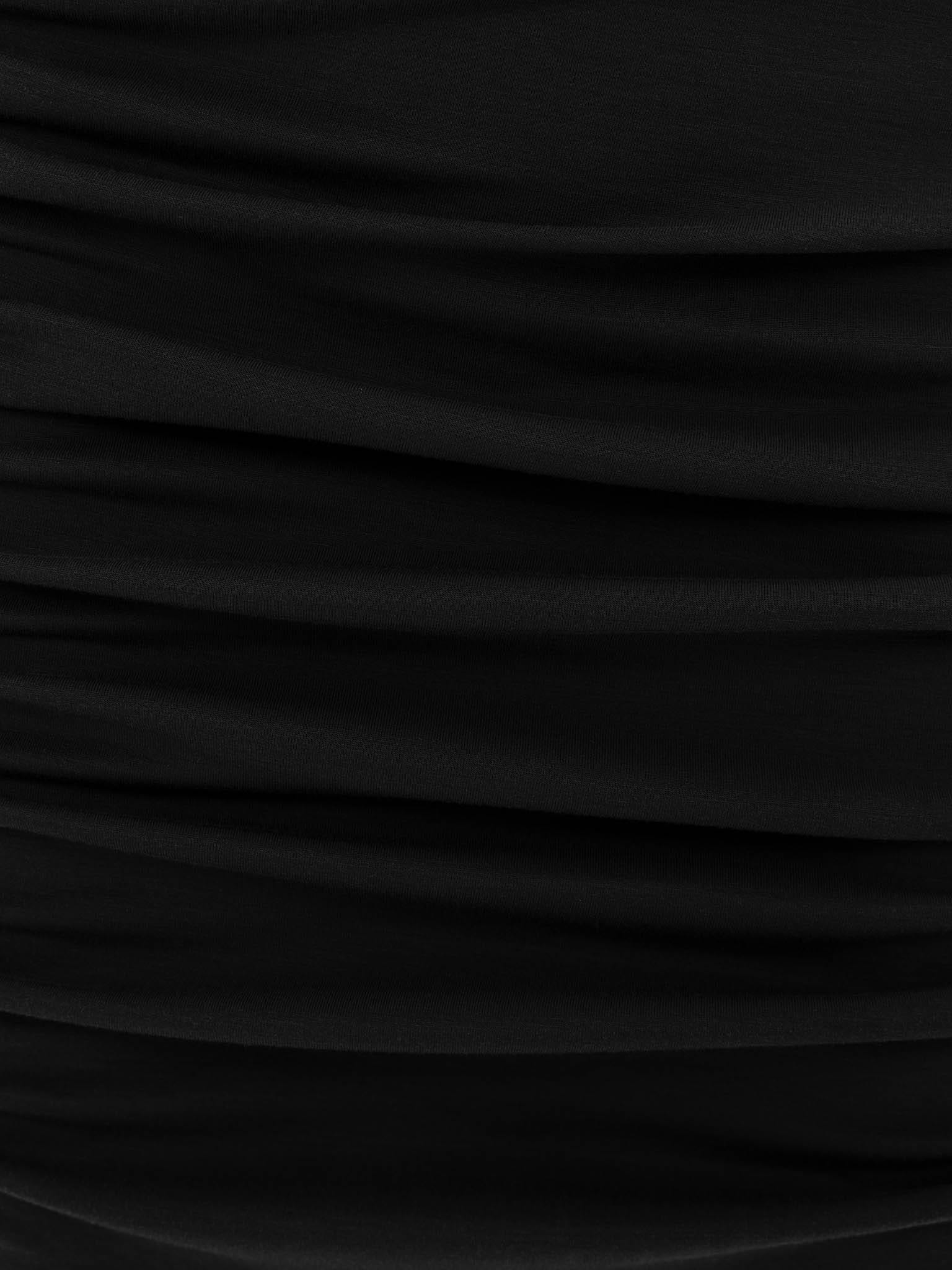 Jersey mini dress with asymmetrical gathering at the front