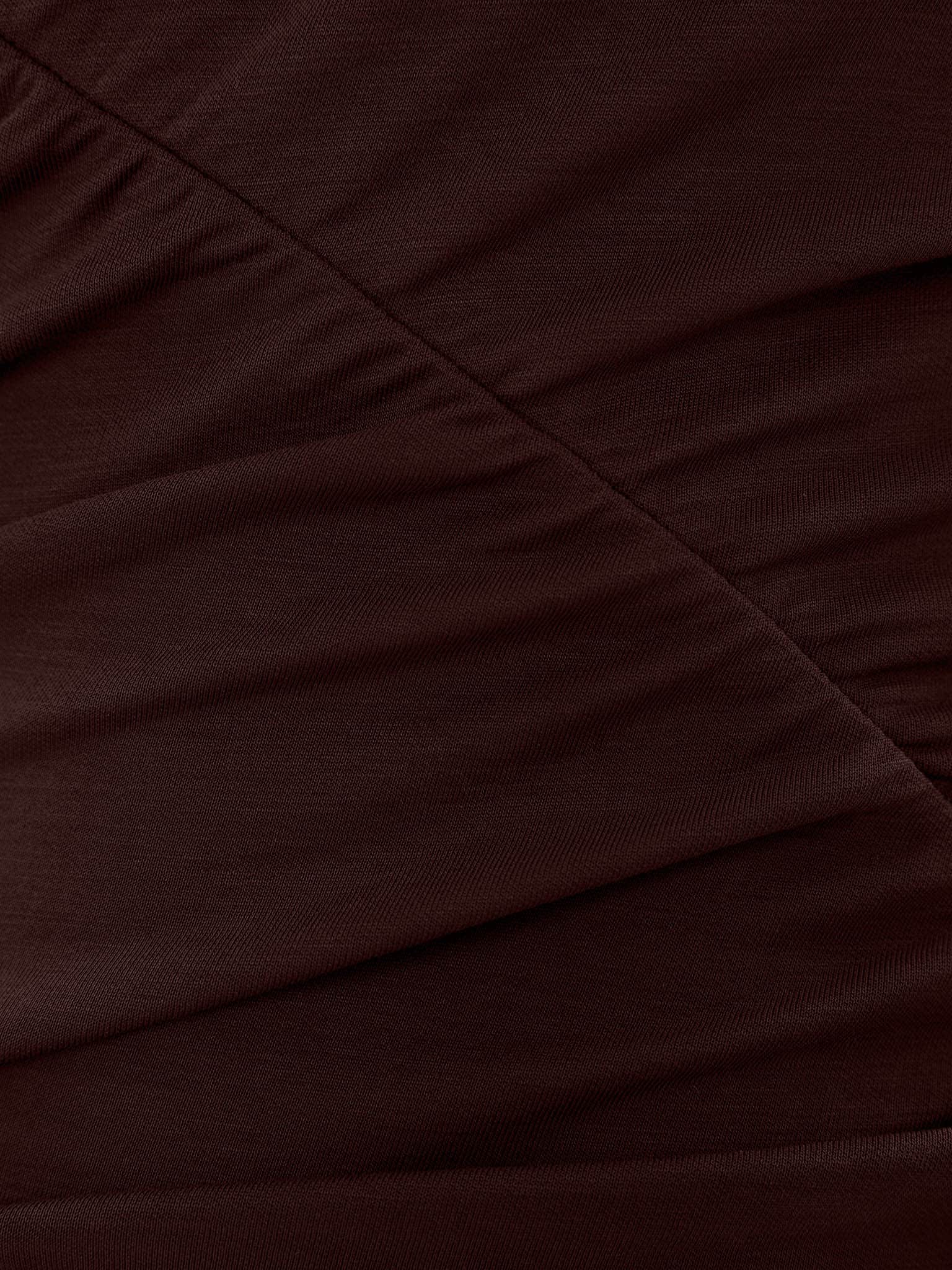 Jersey mini dress with asymmetrical gathering at the front