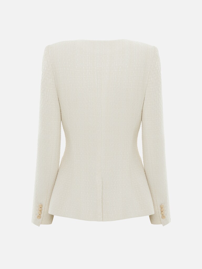 Fitted tweed jacket with golden fittings