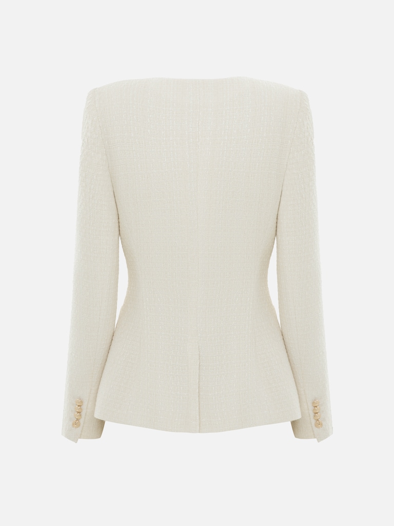 Fitted tweed jacket with golden fittings