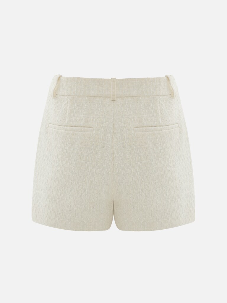 Tweed mini shorts with golden fittings