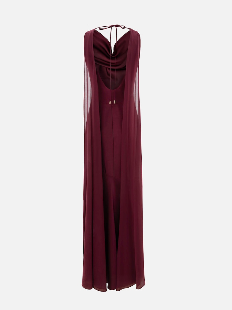 Платье макси с лентами на плечах