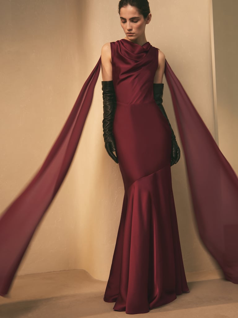 Платье макси с лентами на плечах