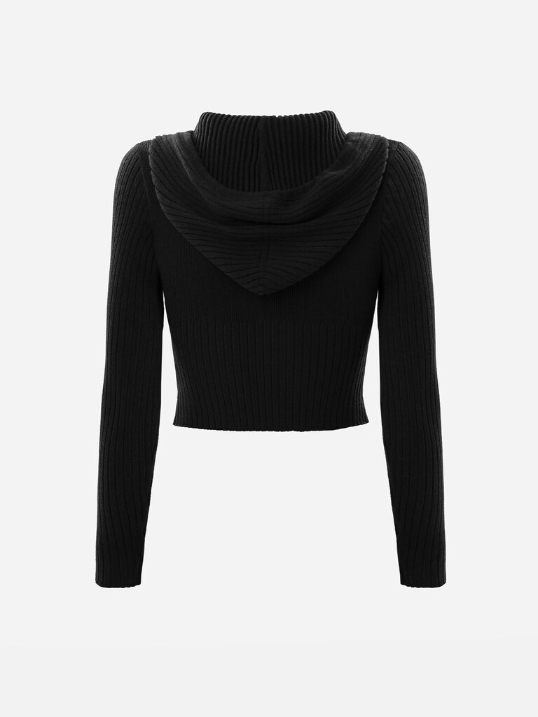 Kurze Strickjacke mit Reißverschluss