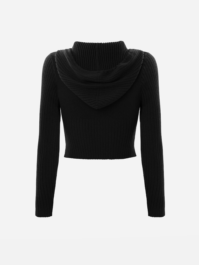 Kurze Strickjacke mit Reißverschluss