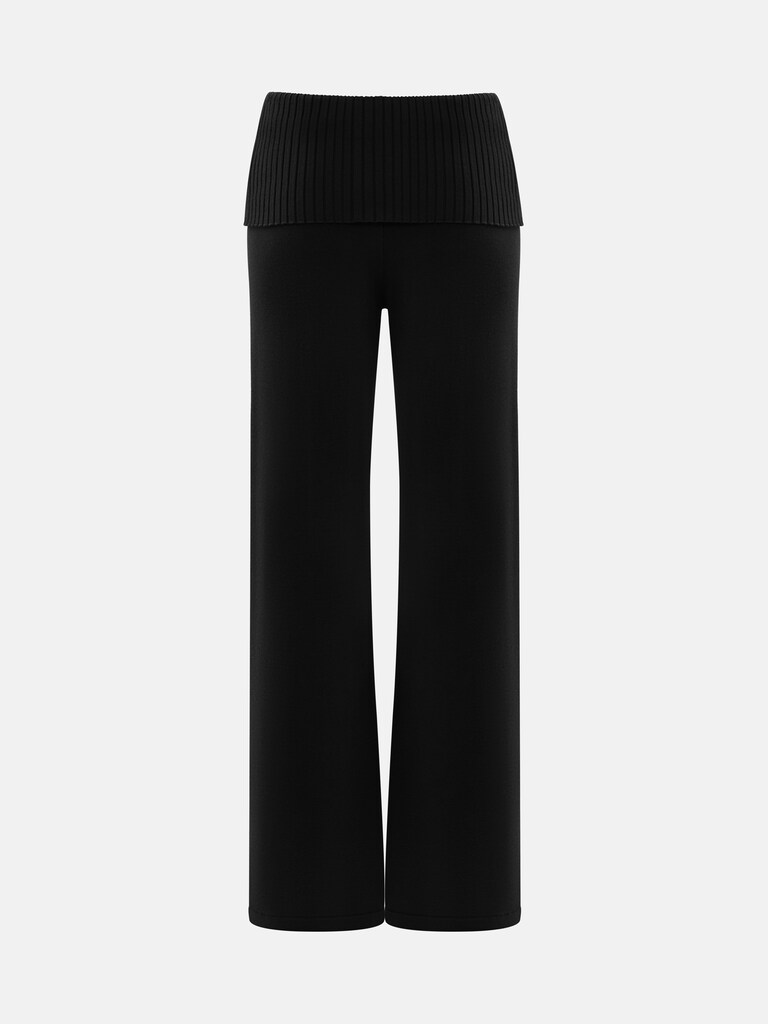 Flared knitted trousers