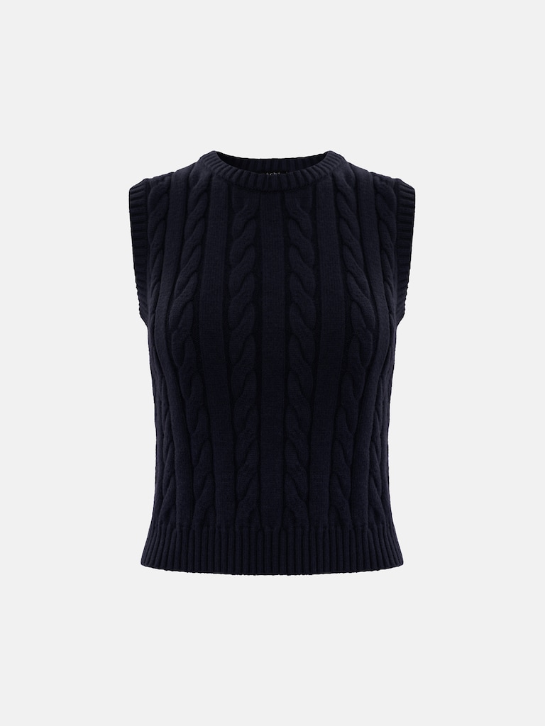 Textured knitted waistcoat