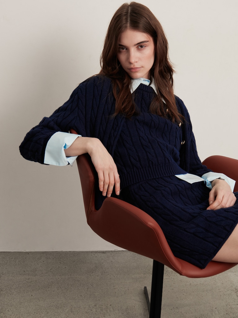 Textured knitted waistcoat