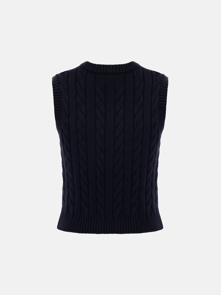 Textured knitted waistcoat