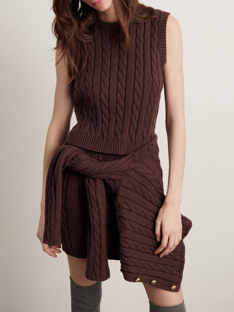 Strukturierte Weste aus Strick