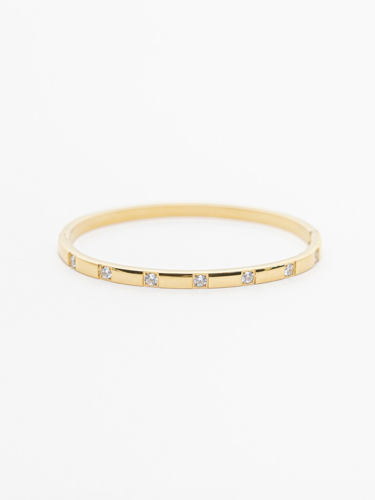 Тонкий браслет с круглыми кристаллами