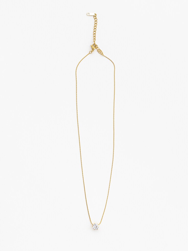 Тонкая цепь с подвеской в виде кристалла