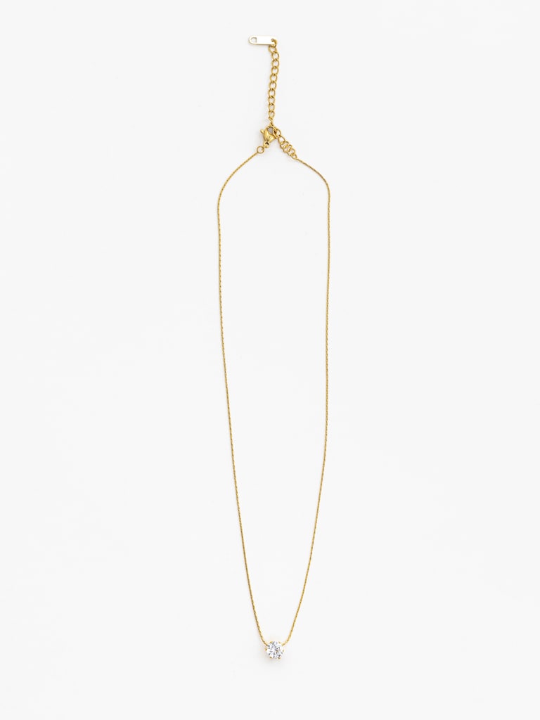 Тонкая цепь с подвеской в виде кристалла