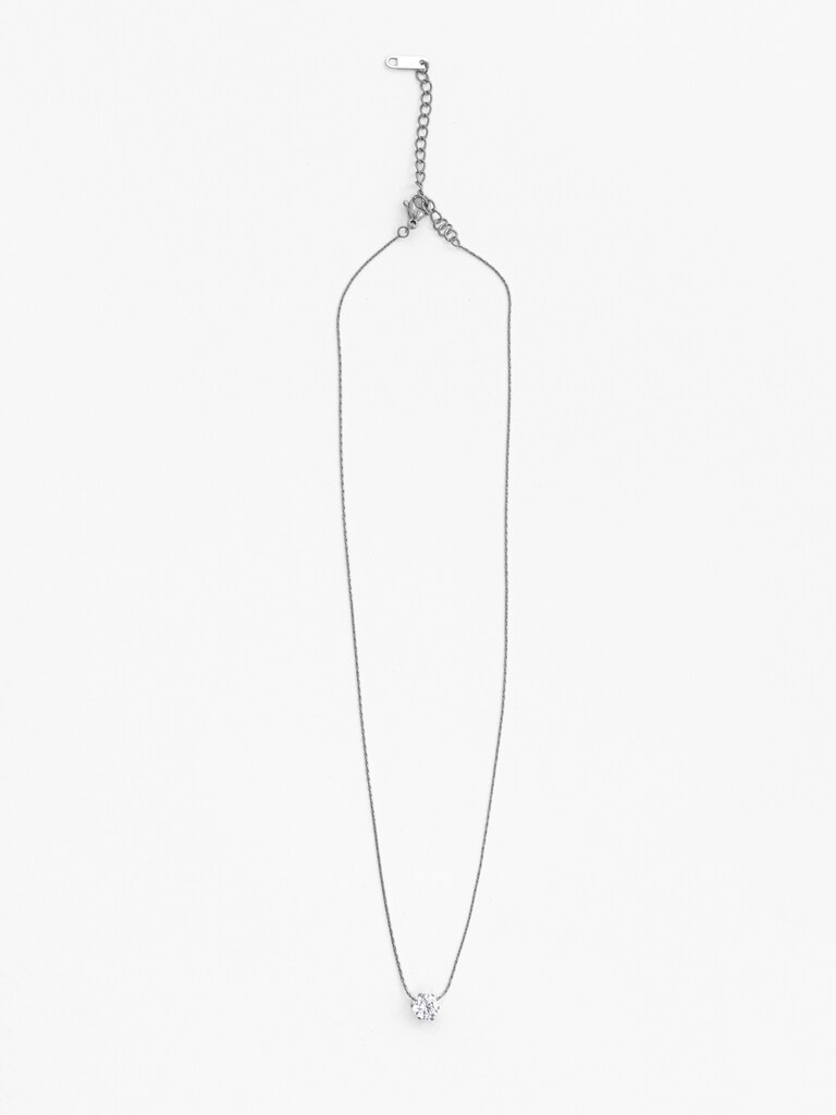 Тонкая цепь с подвеской в виде кристалла