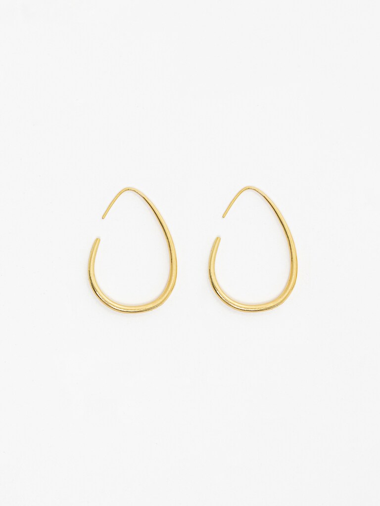 Cерьги-полукольца каплевидной формы