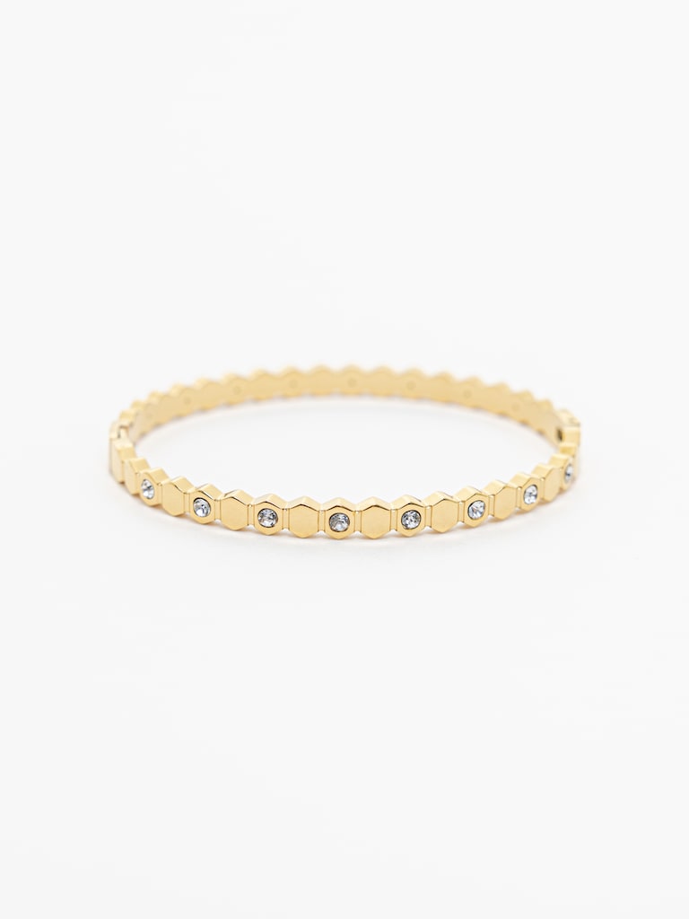 Schmales Armband aus Metall mit Kristallen