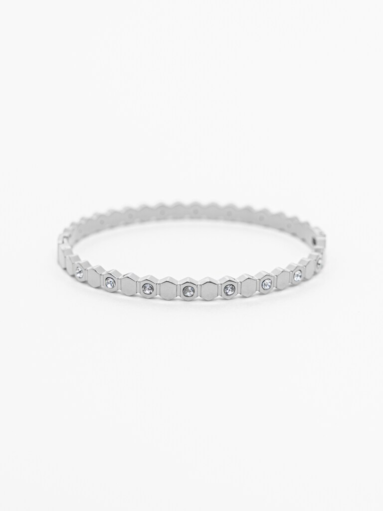 سوار معدني رفيع مع كريستال