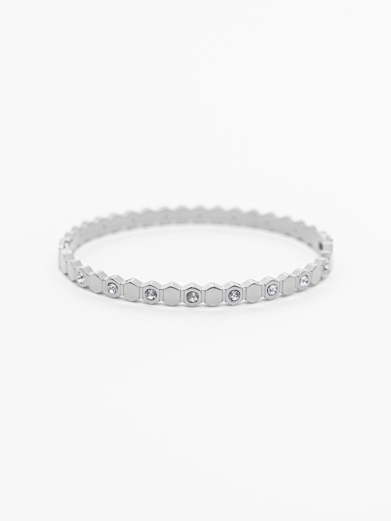 سوار معدني رفيع مع كريستال