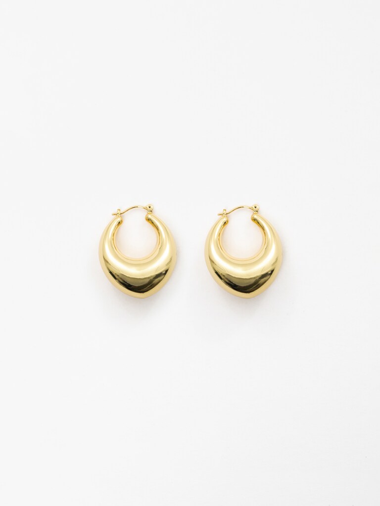 Elongated puffed half-hoop earrings