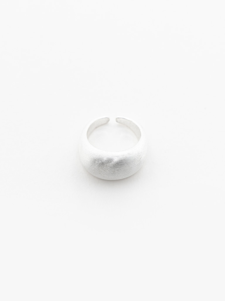 Matte silvertone metal ring