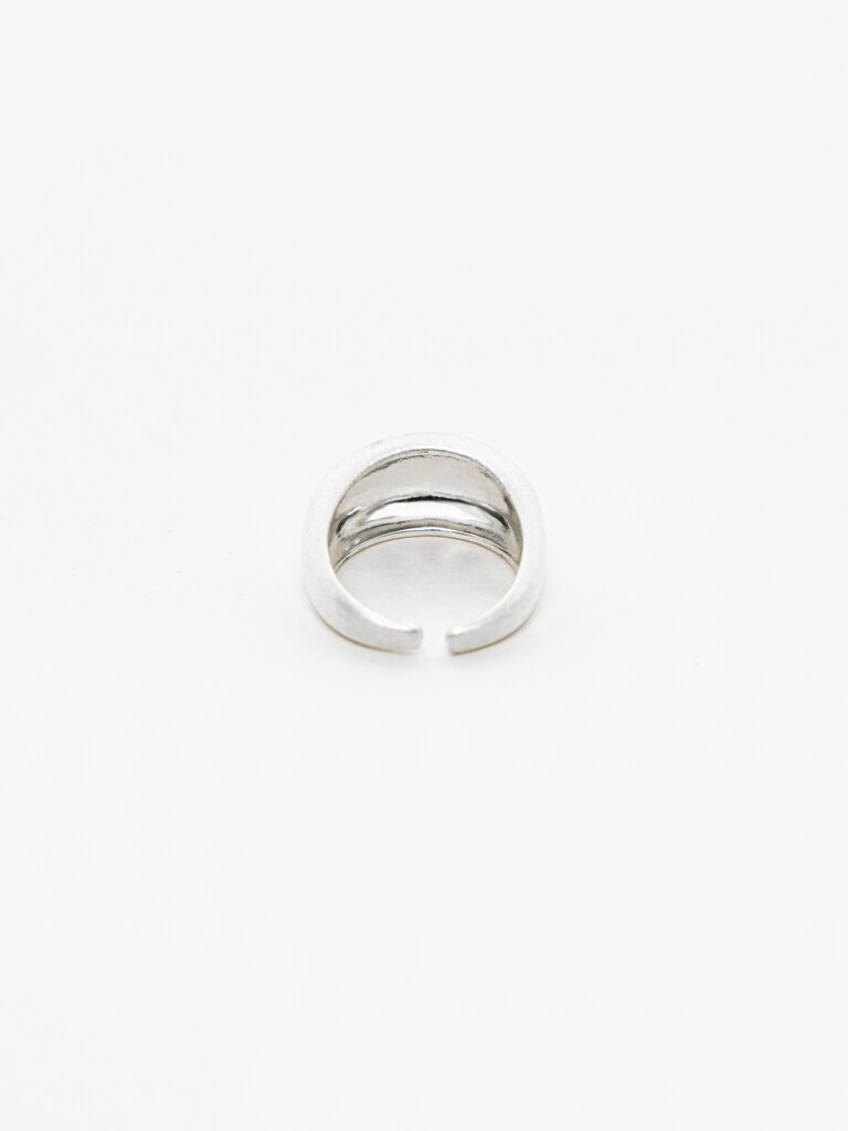 Matte silvertone metal ring