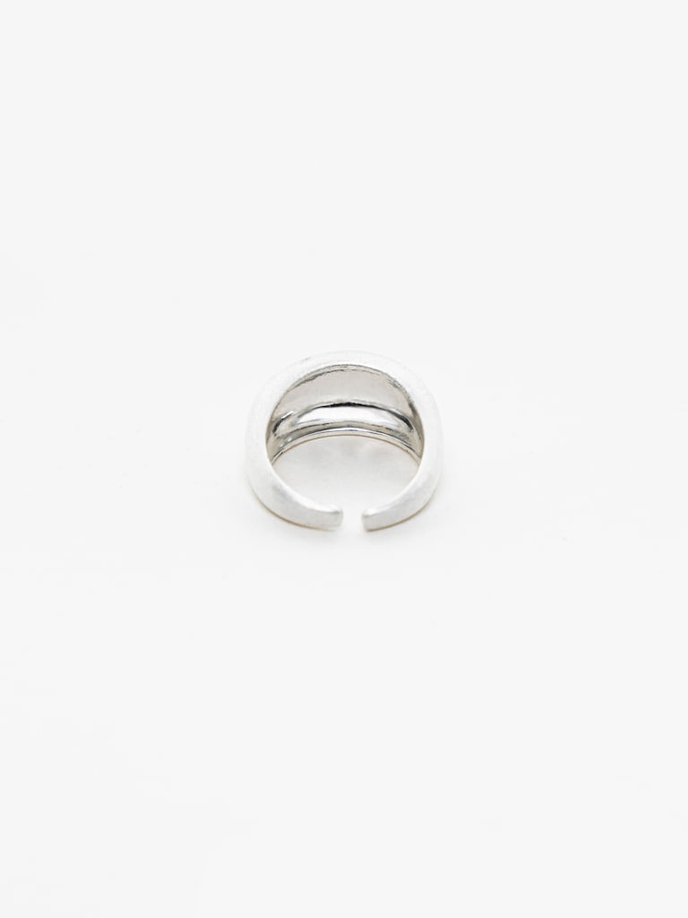 Matte silvertone metal ring