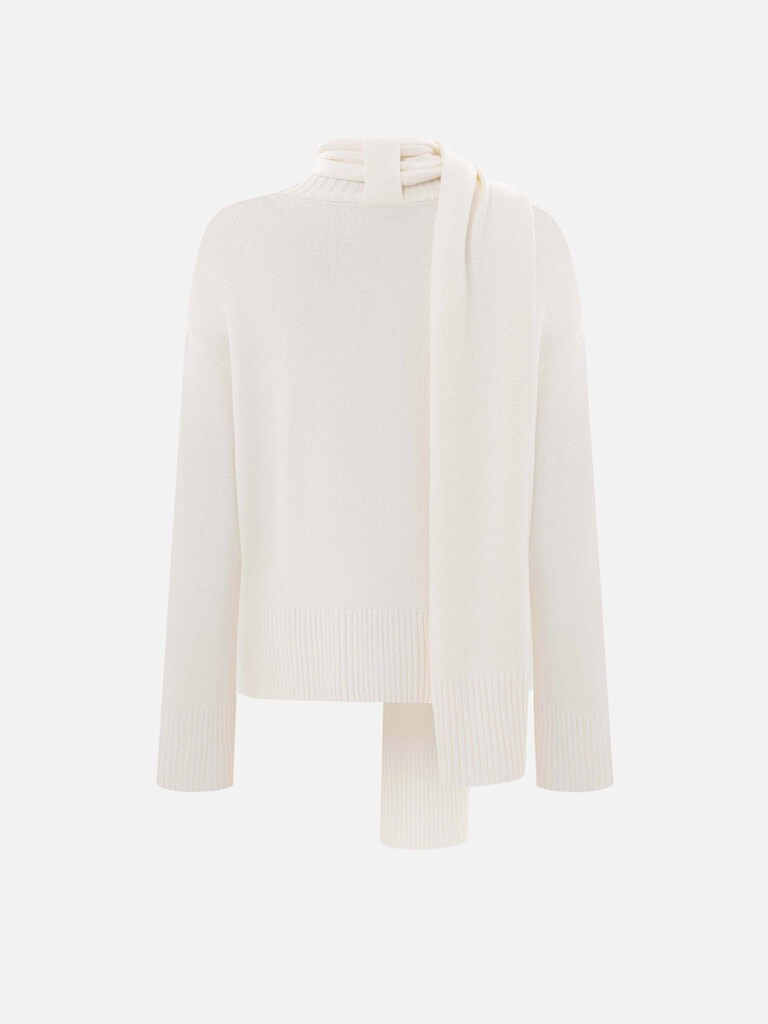 Knitted jumper with matching scarf