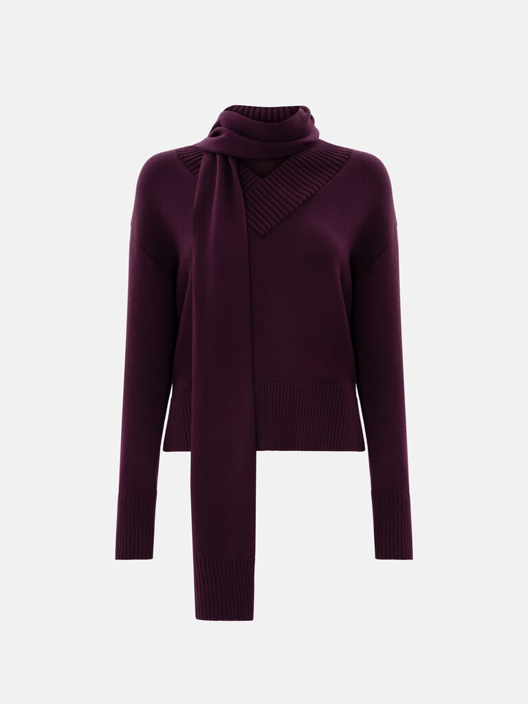 Knitted jumper with matching scarf