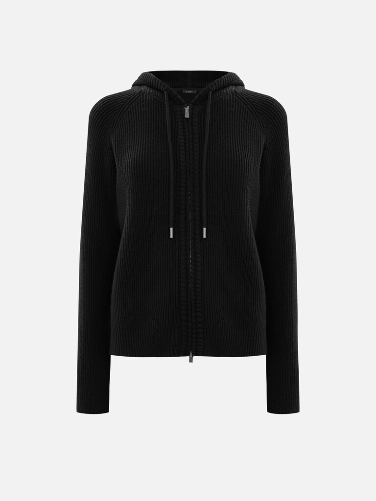 Knitted zip-up hoodie