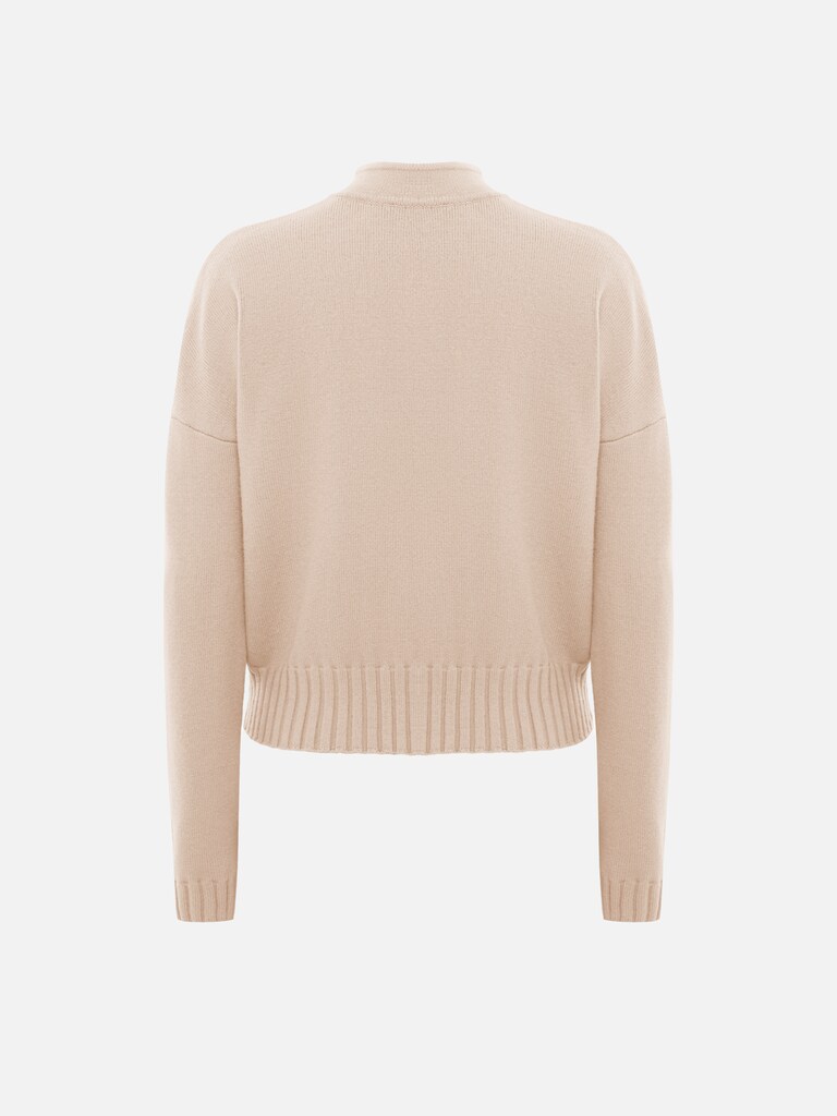 Smooth knitted cardigan with zip fastening