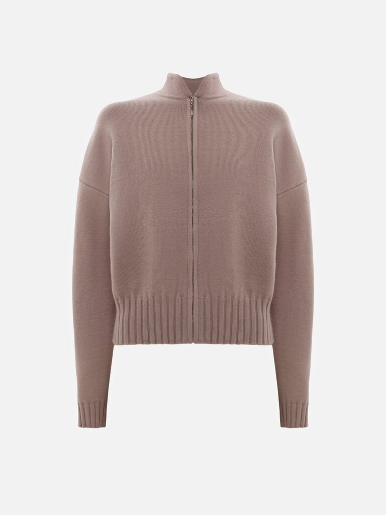 Кардиган гладкой вязки на молнии