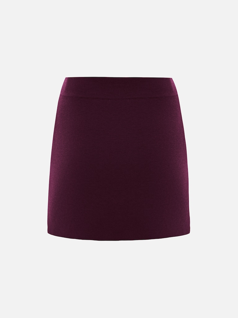 Straight mini skirt with a decorative seam
