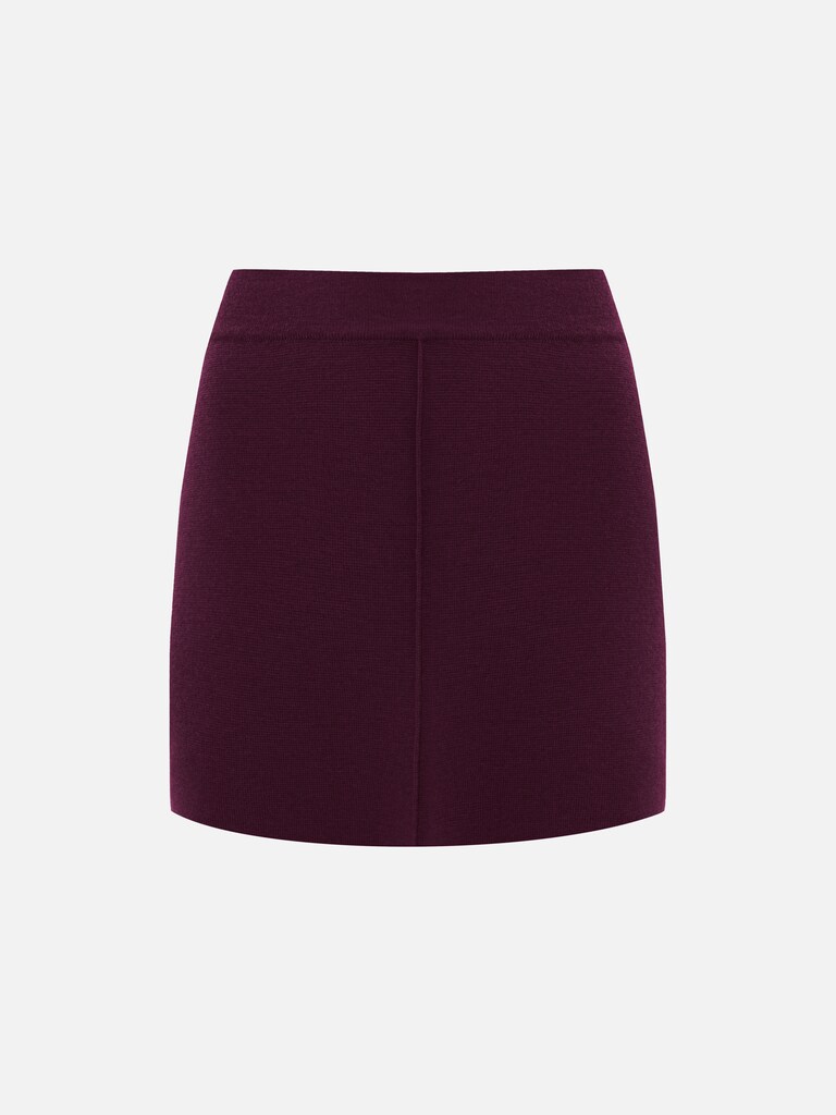 Straight mini skirt with a decorative seam 