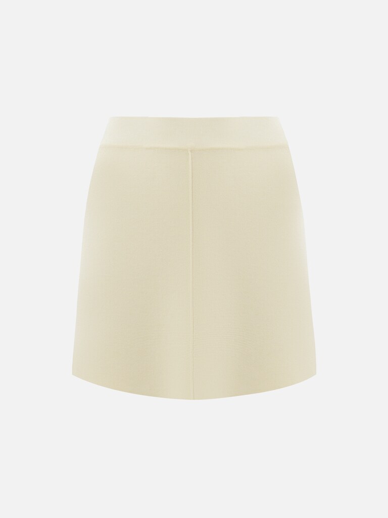 Straight mini skirt with a decorative seam 