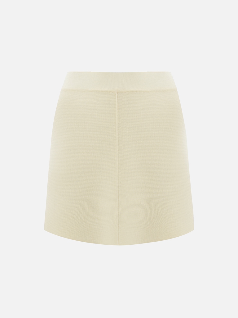 Straight mini skirt with a decorative seam