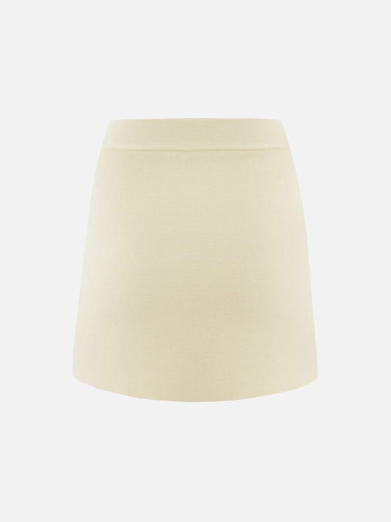 Straight mini skirt with a decorative seam 