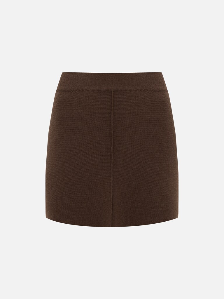 Straight mini skirt with a decorative seam