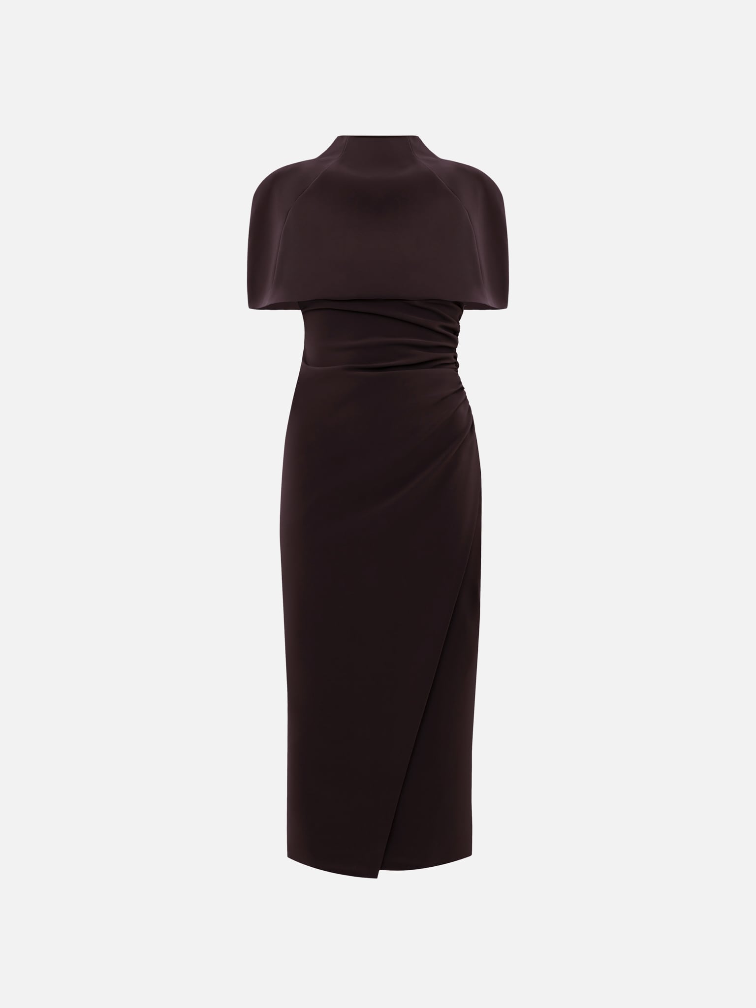 Приталенное платье миди с кейпом