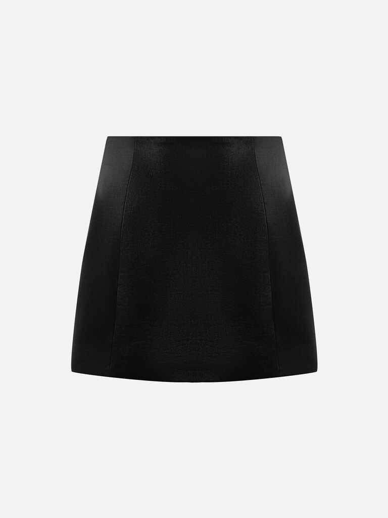 Straight mini skirt in smooth fabric