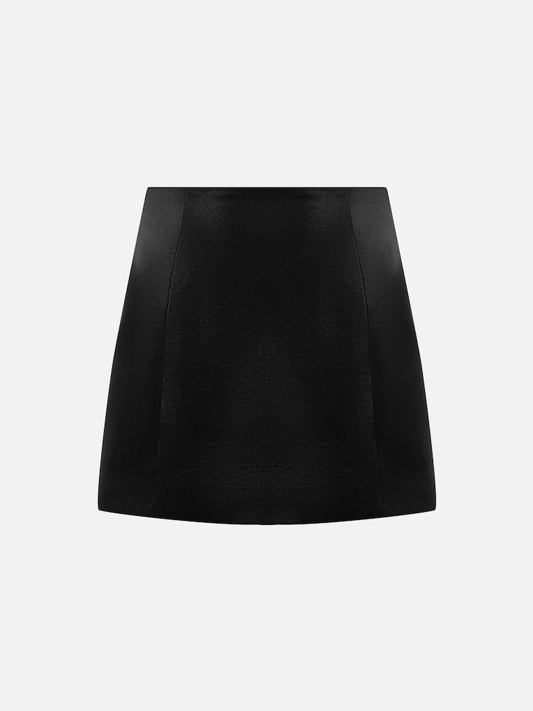 Straight mini skirt in smooth fabric